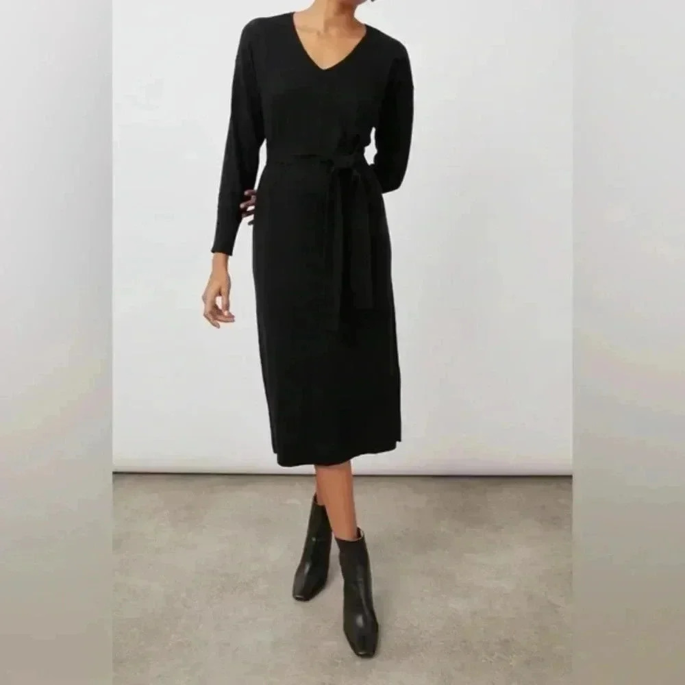 Rails Margot Sweater Dress In Black - Size Large